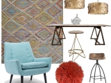 Room decor inspired by old yarn Mosaico rug