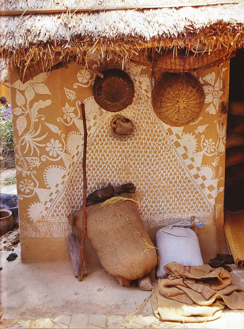 indian mud huts wall decor