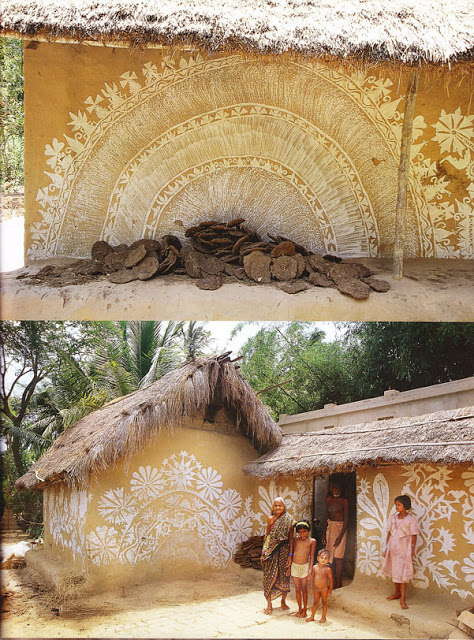 indian mud hots wall decor