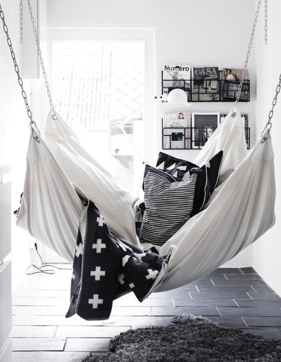 black and white apartment